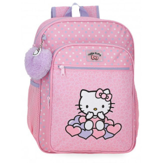 Mochila 38cm HELLO KITTY hearts & dots