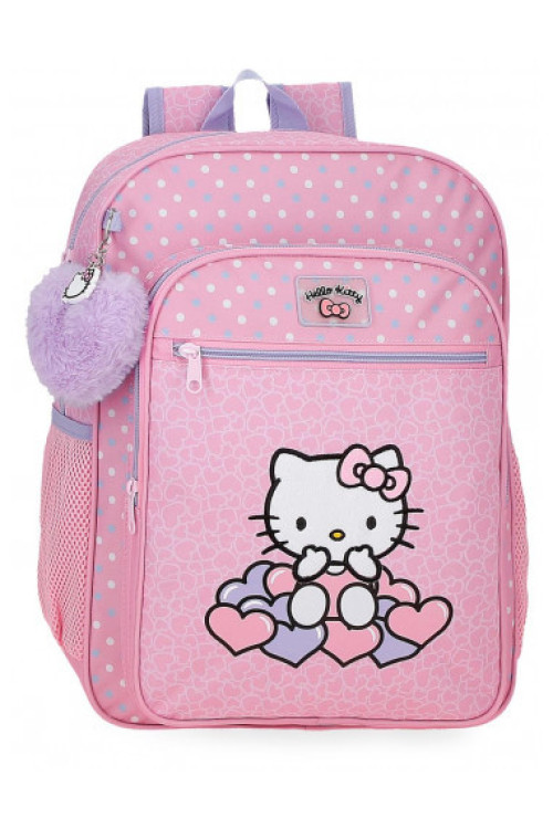 Mochila 38cm HELLO KITTY hearts & dots