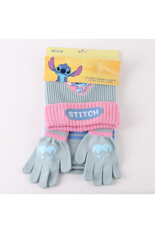 Set gorro guante bufanda STITCH