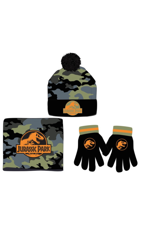 Set gorro guante braga JURASSIC