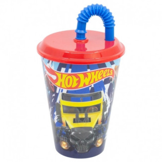 Vaso caña 430ml HOT WHEELS