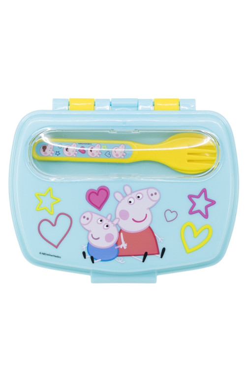 Tupper rect. cubiertos PEPPA