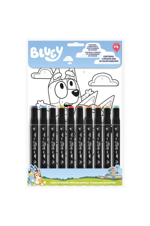 Set colorear numeros BLUEY