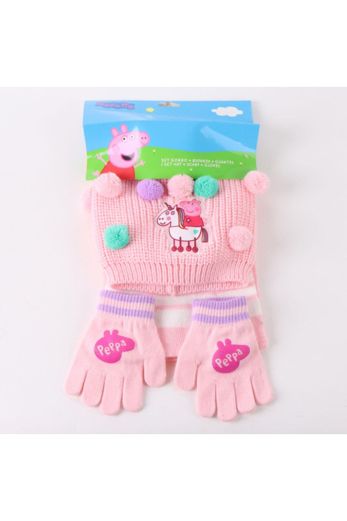 Set gorro guante bufanda PEPPA