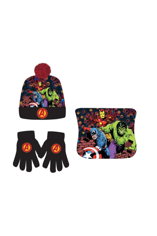 Set gorro guante braga AVENGERS