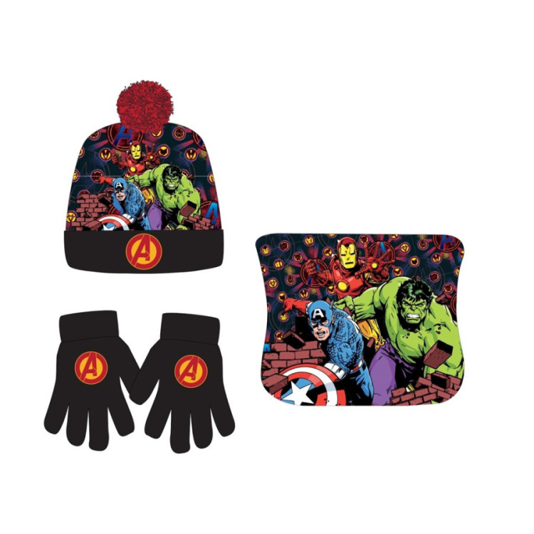 Set gorro guante braga AVENGERS