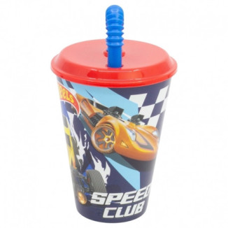Vaso caña 430ml HOT WHEELS