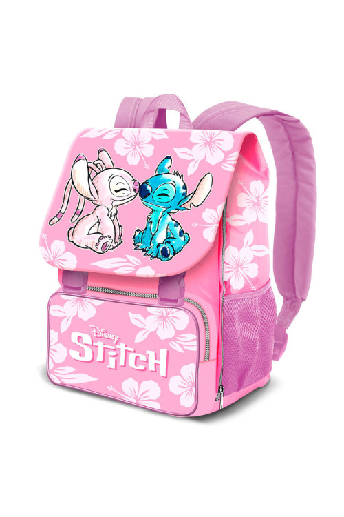 Mochila 45cm STITCH solapa rosa