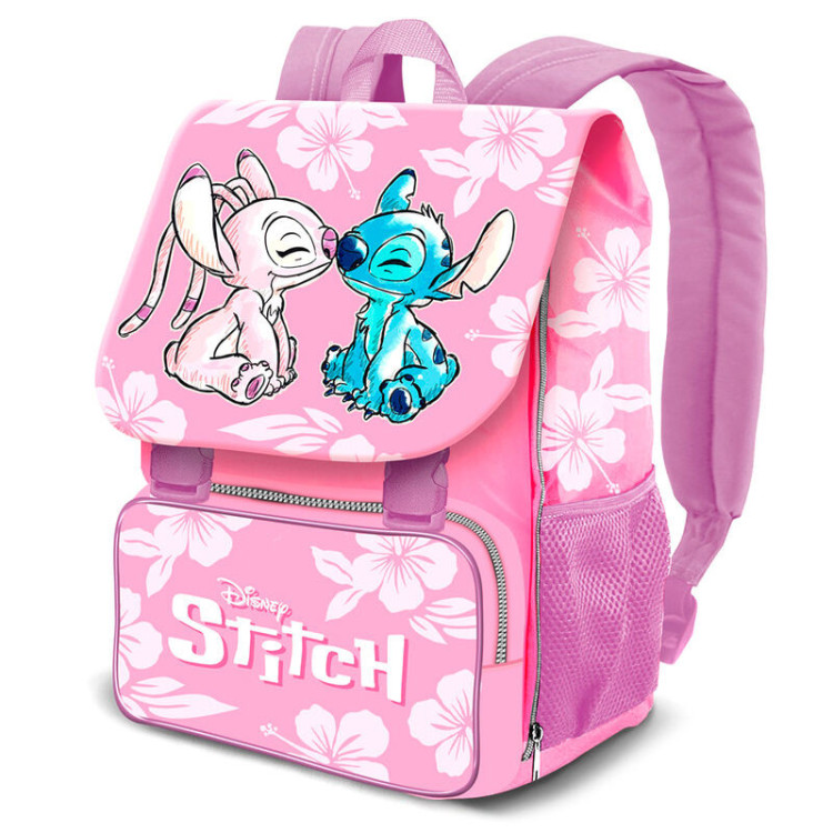 Mochila 45cm STITCH solapa rosa