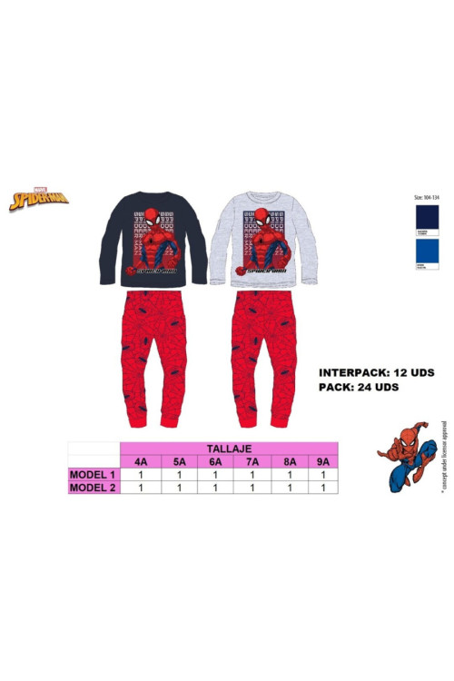Pijama SPIDER navy/grey