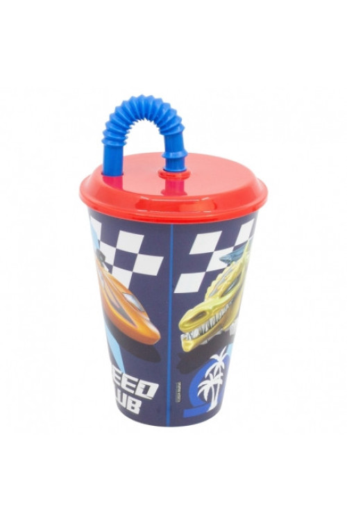 Vaso caña 430ml HOT WHEELS