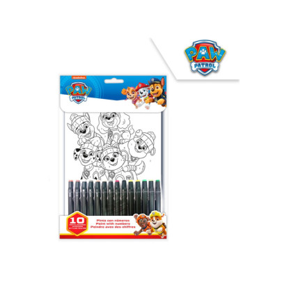 Set colorear numeros PAW PATROL
