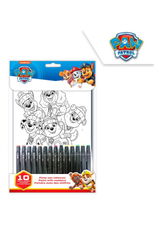 Set colorear numeros PAW PATROL