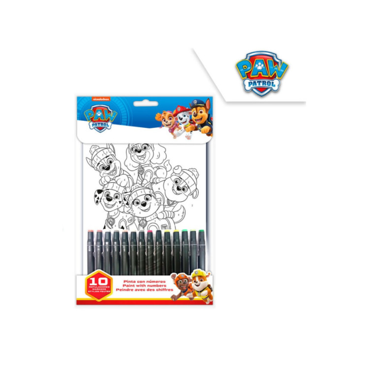 Set colorear numeros PAW PATROL