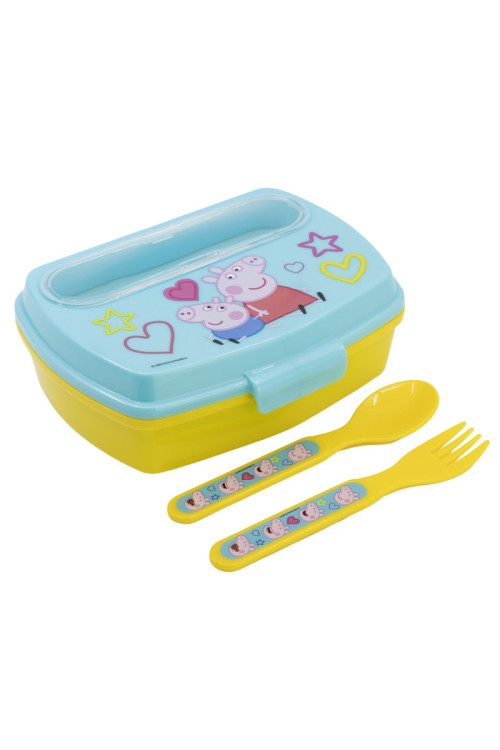 Tupper rect. cubiertos PEPPA