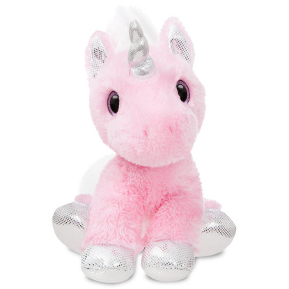 Peluche unicornio rosa brillo