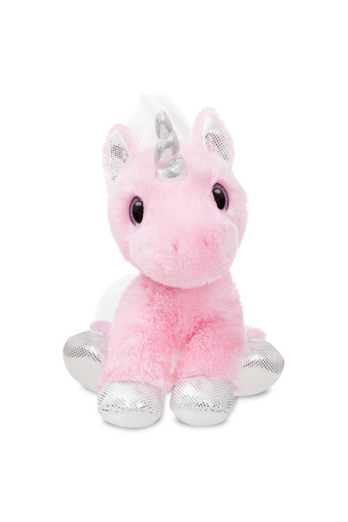 Peluche unicornio rosa brillo
