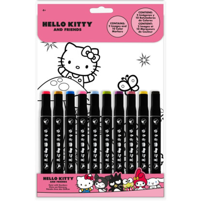 Set colorear numeros HELLO KITTY