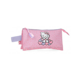 Portatodo triple HELLO KITTY hearts & dots