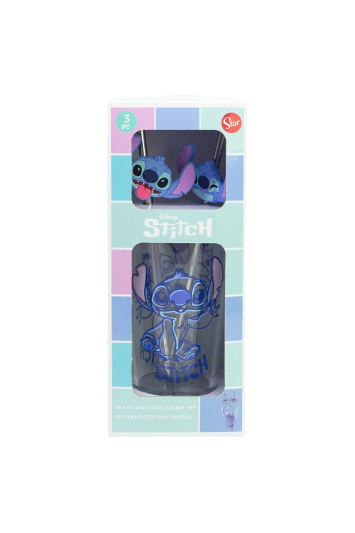 Set vaso pajitas 480ml STITCH