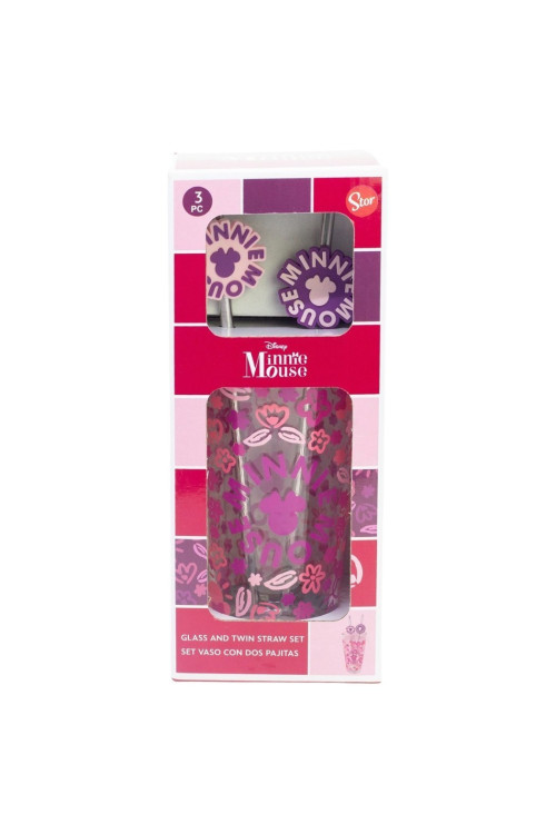 Set vaso pajitas 480ml MINNIE