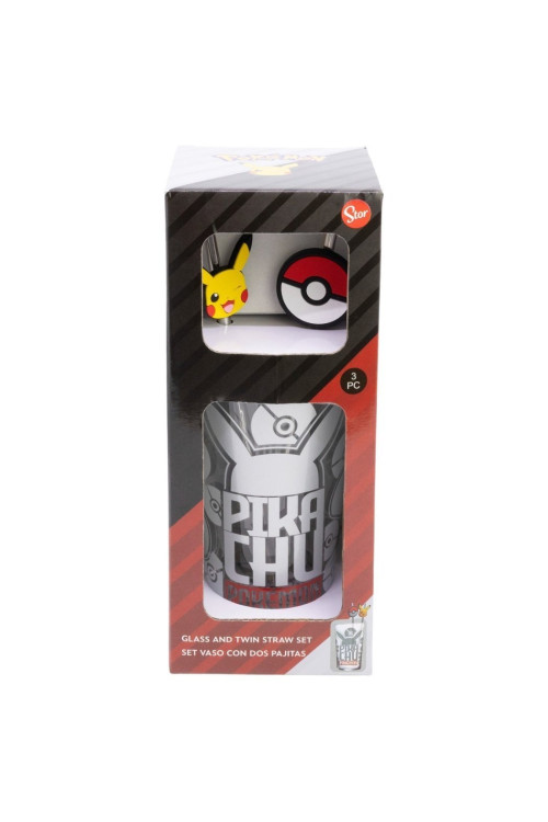 Set vaso pajitas 480ml POKEMON