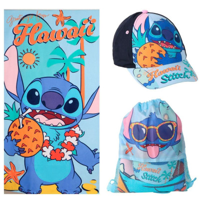 Saquito toalla + gorra STITCH