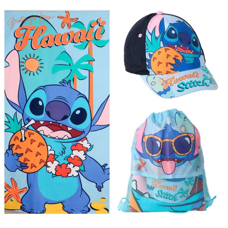 Saquito toalla + gorra STITCH