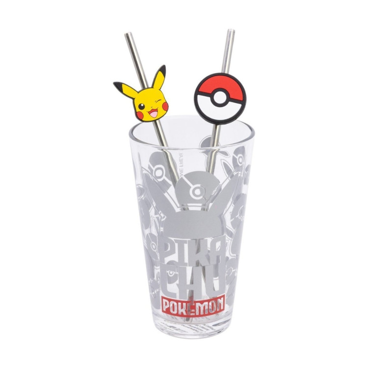 Set vaso pajitas 480ml POKEMON