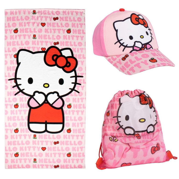 Saquito toalla + gorra HELLO KITTY
