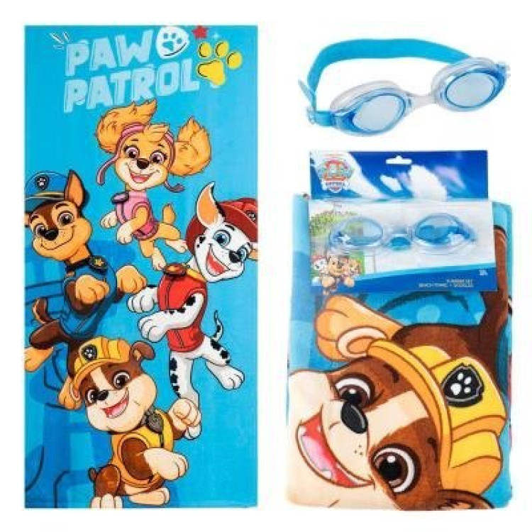 Set toalla + gafas PAW PATROL